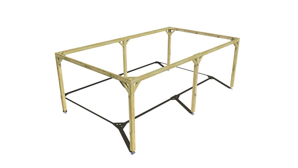 Pergola bois • 7m x 4m • indépendante • cadre simple • livraison comprise