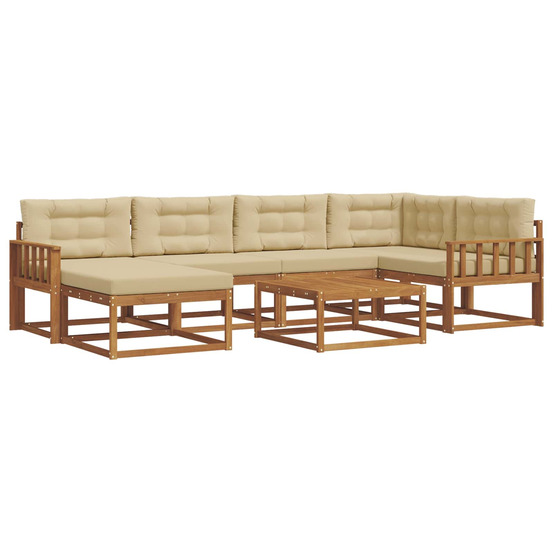 Ensemble de canapés d'extérieur 7 pcs naturel et beige
