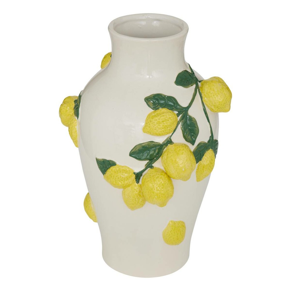Vase fruity citrons 22,5x20x32,6cm blanc