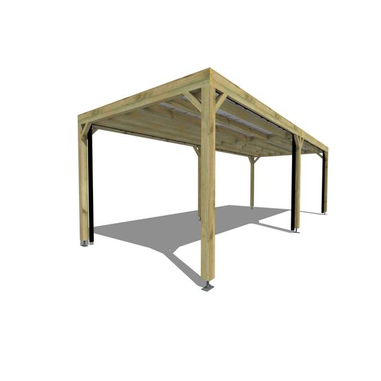 Carport bois • 8m x 3m • indépendante • sens largeur • livraison comprise