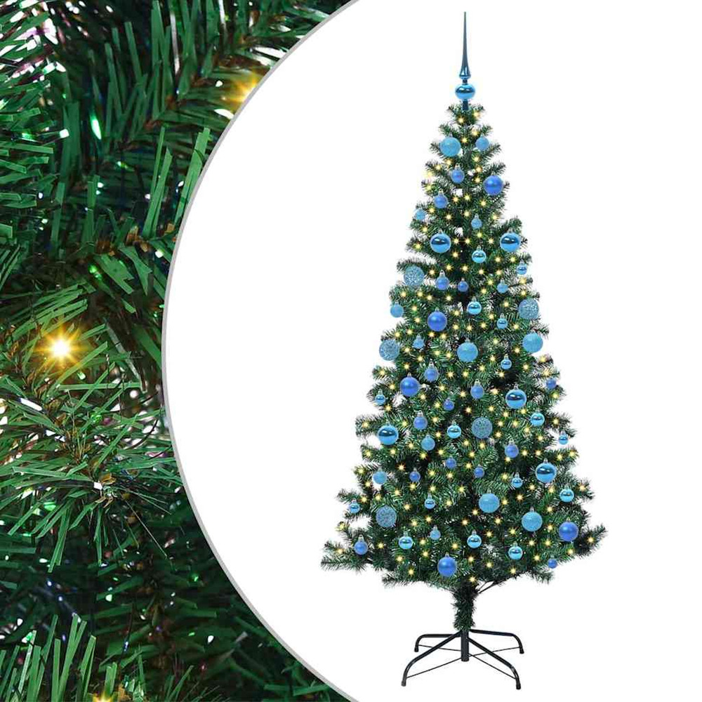 Sapin de noël artificiel pré-éclairé vert 180 cm pvc