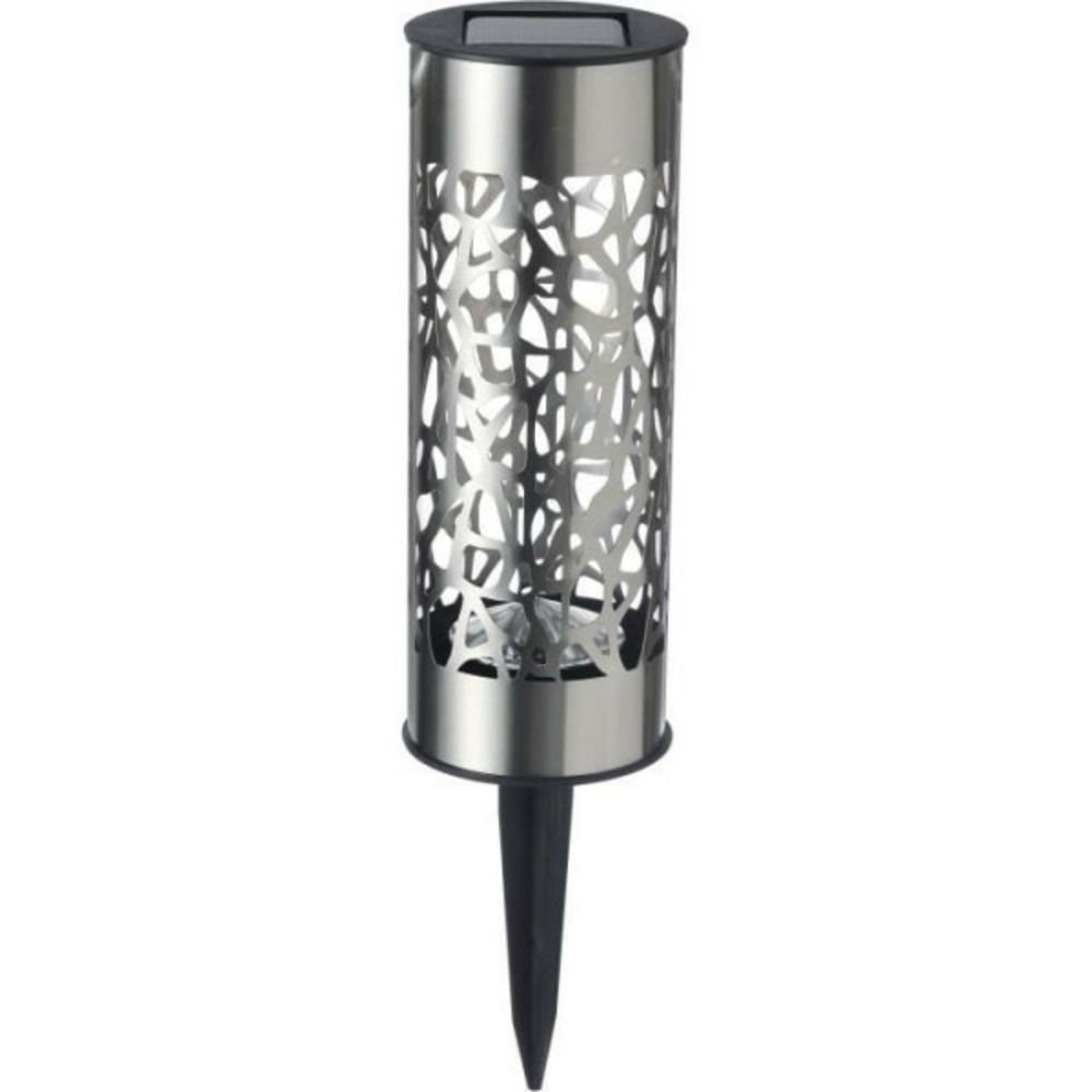Borne solaire inox g4445 - a poser ou a planter - h28cm - blanc chaud