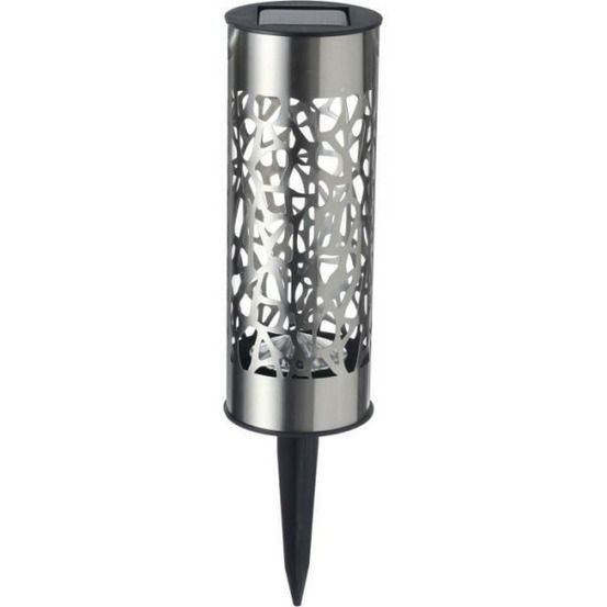 Borne solaire inox g4445 - a poser ou a planter - h28cm - blanc chaud