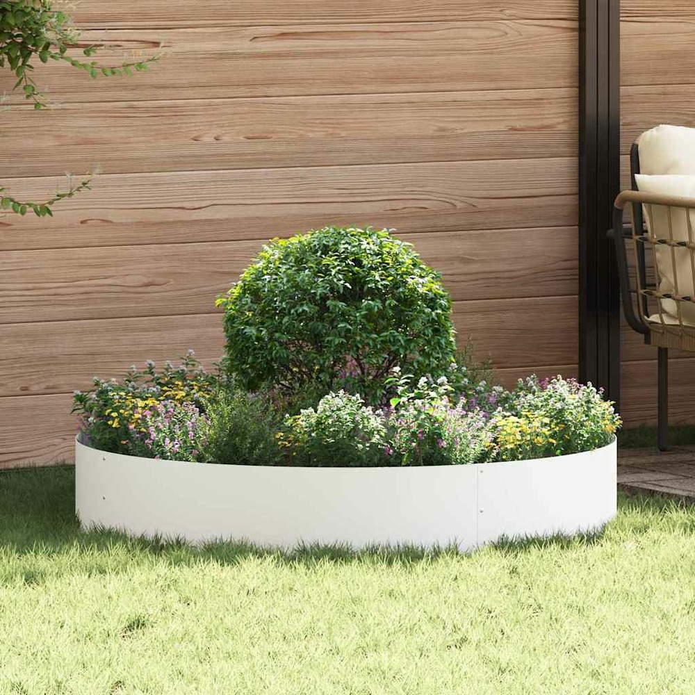 Anneau de jardinière 5 pcs blanc 120 x 120 x 20 cm