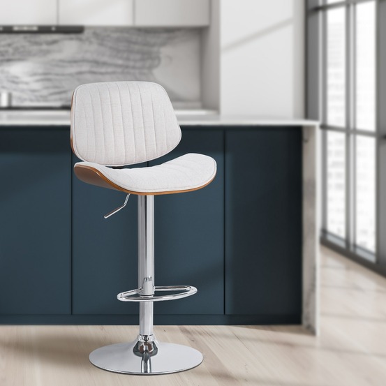 Tabouret de bar clawson tissu chromé