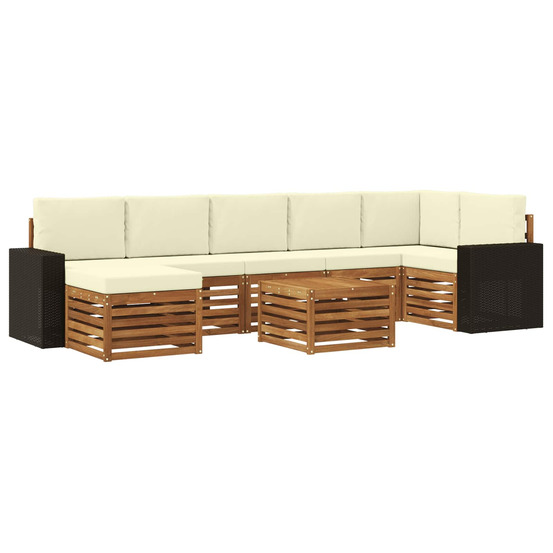 Ensemble de canapés d'extérieur 8 pcs naturel et crème
