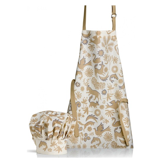 Tablier de cuisine et toque en coton bio pandi