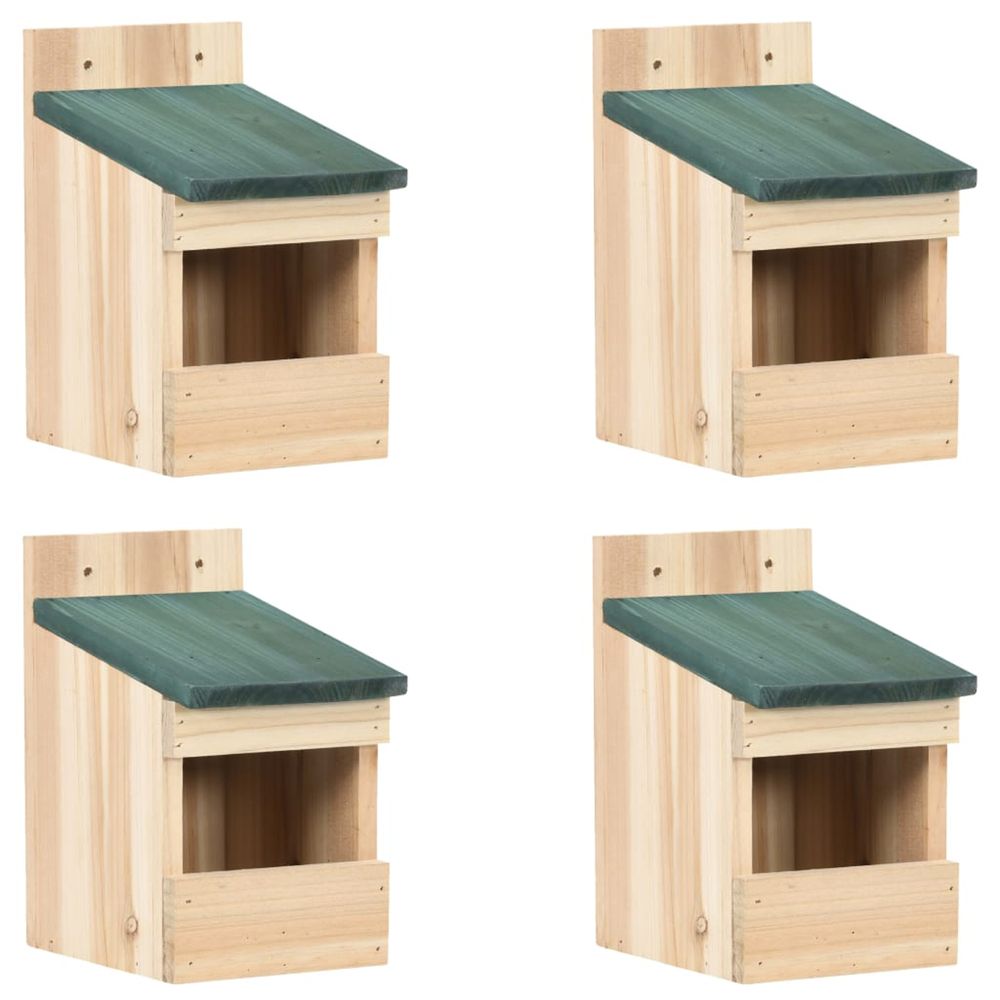 Nichoirs 4 pcs 12x16x20 cm bois de sapin
