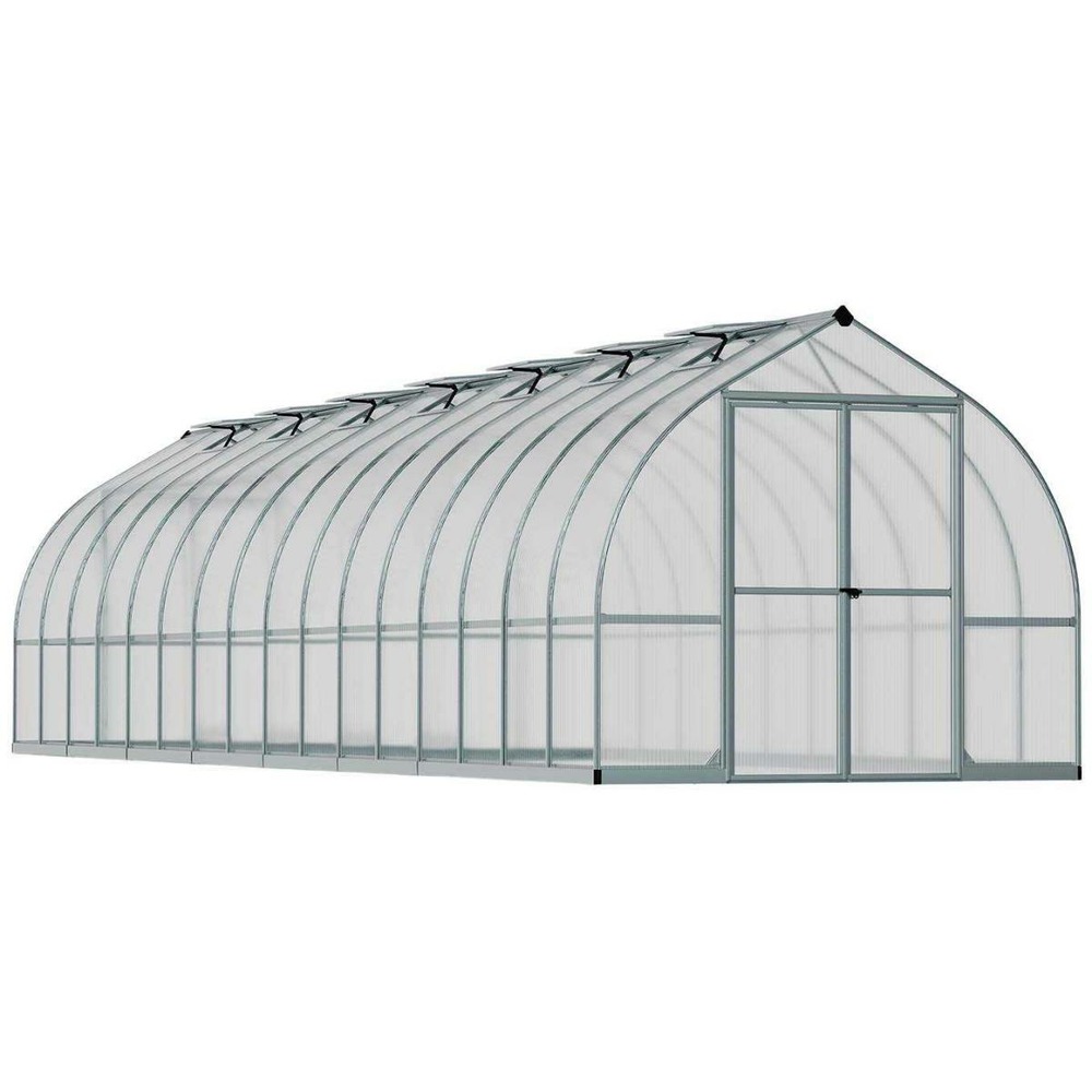 Serre de jardin en aluminium argent et polycarbonate bella 23. 5m²
