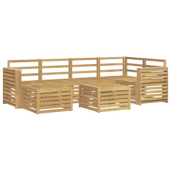 Ensemble de canapés d'extérieur 7 pc blanc polyester