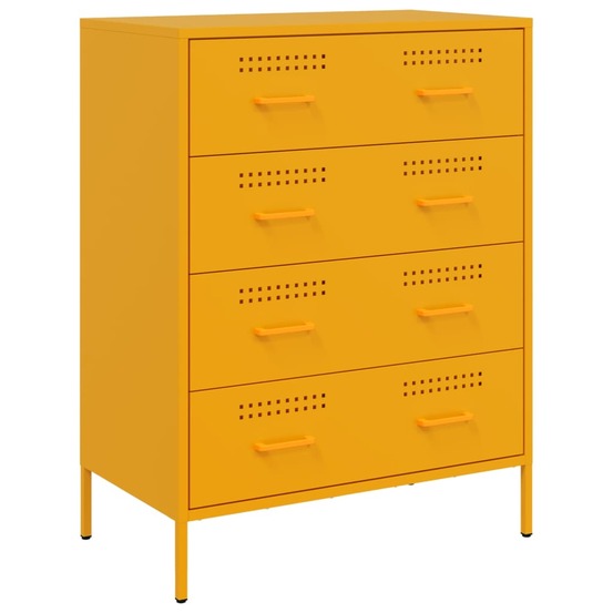 Buffet bahut commode armoire meuble de rangement organisateur cuisine salle de séjour salon jaune moutarde 68 x 39 x 89 cm ac