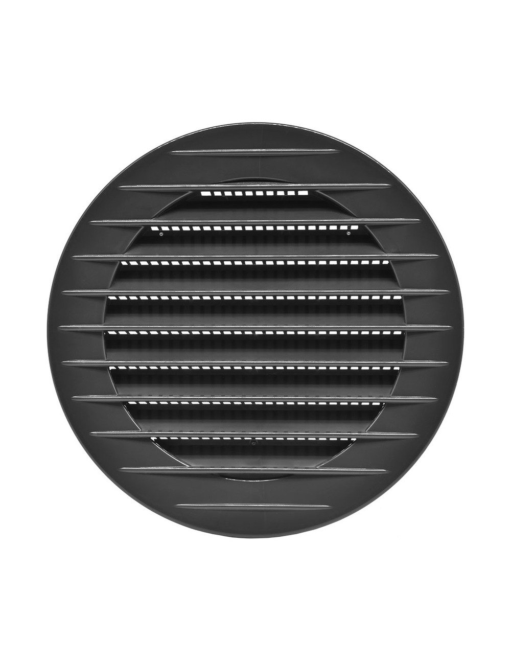 Grille d'aération ronde encastrée avec moustiquaire ø90mm abs gris anthracite