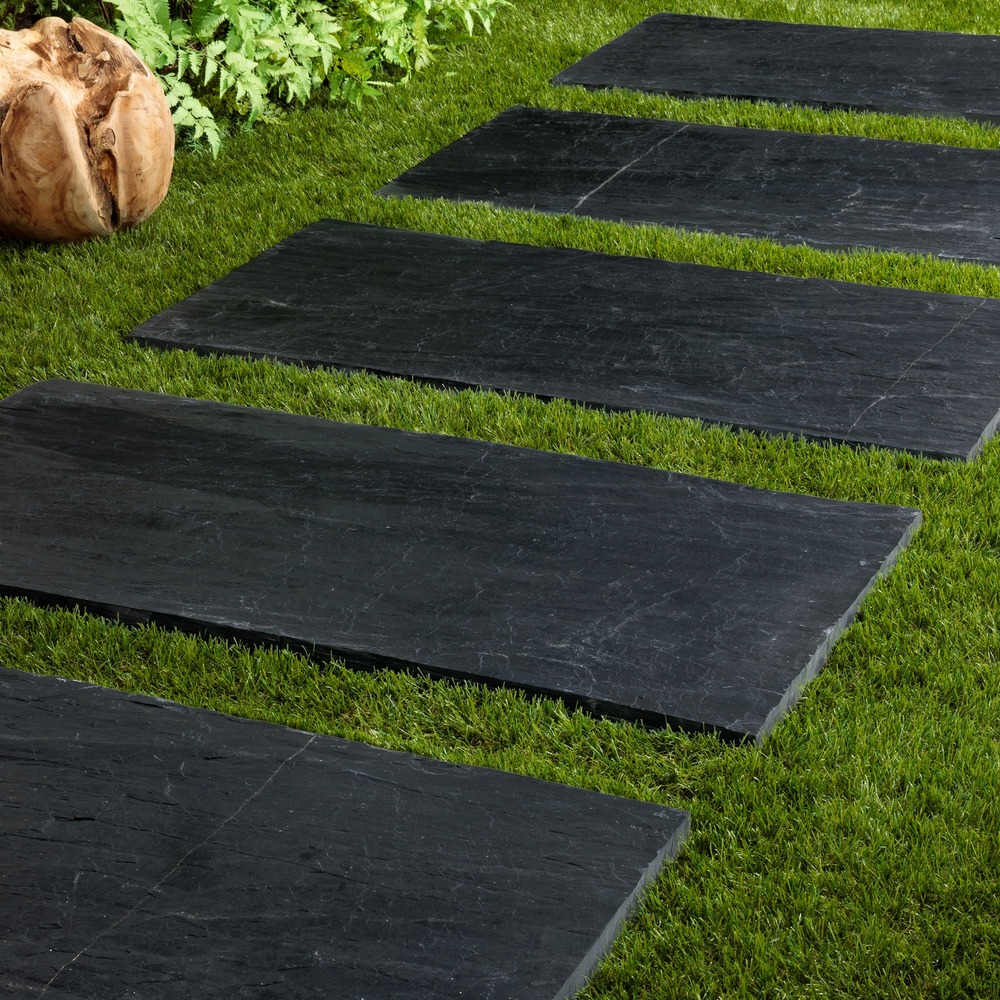 Pas japonais rectangle ardoise noire 100x50x2-3 cm (lot de 10) - ro'ma nature