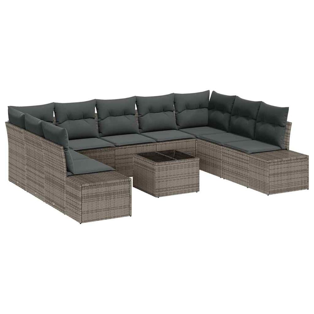 Ensemble de canapé de jardin 9 pc 8-nombre de places gris