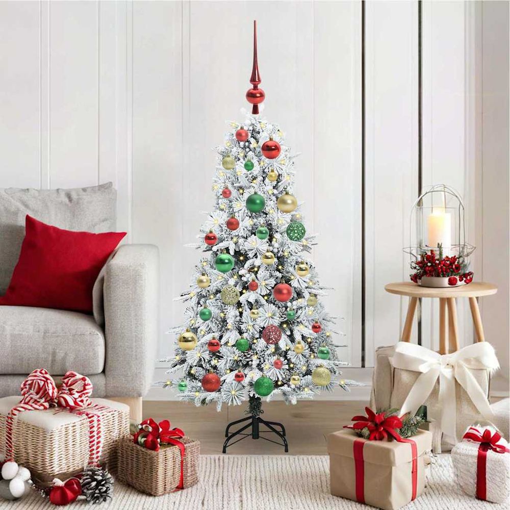 Arbre de noël artificiel 120cm kit complet avec boules et lumières