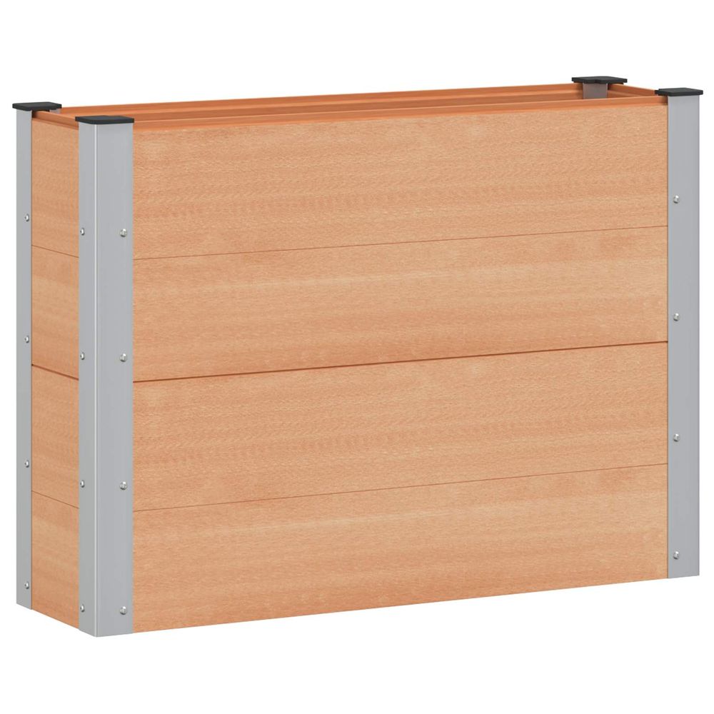 Jardinière surélevée marron 100 x 30 x 72 cm wpc et aluminium