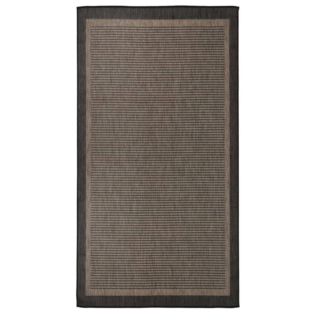 Tapis à tissage plat d'extérieur 80x150 cm marron foncé
