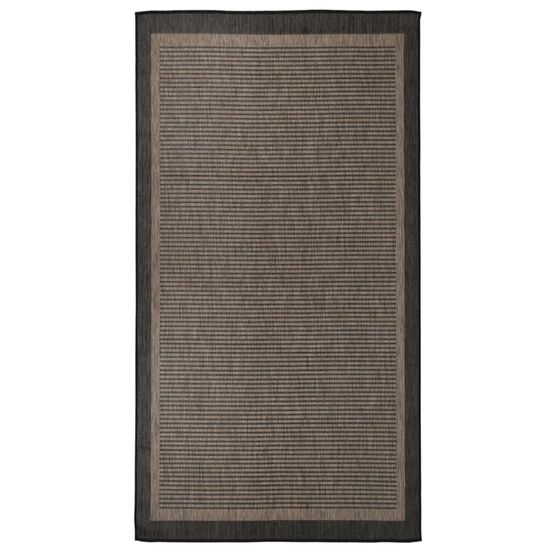 Tapis à tissage plat d'extérieur 80x150 cm marron foncé