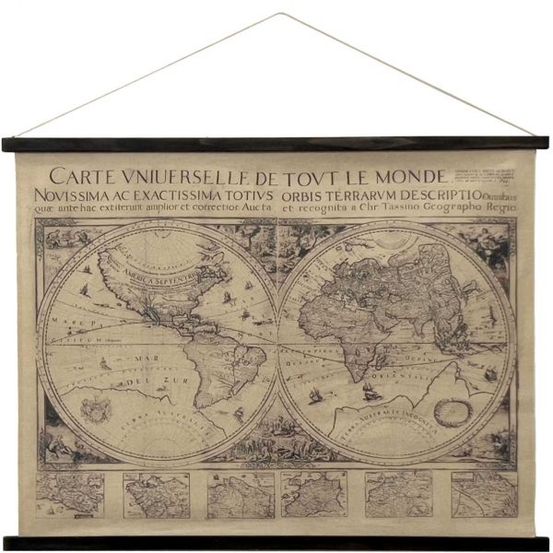 Toile décorative mappemonde 100 x 75 cm