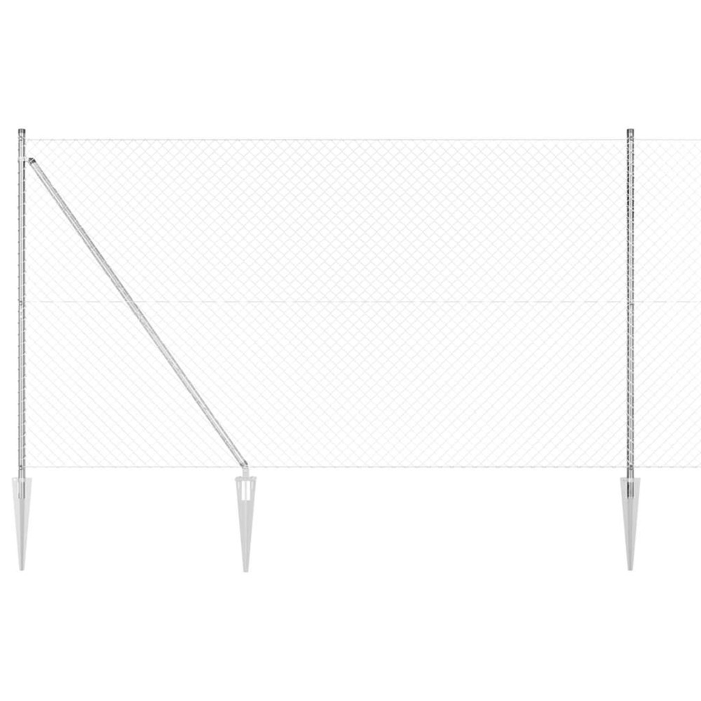 Poteau de clôture. Argenté 10 x 1,6 m (maillage 40 x 40 mm)