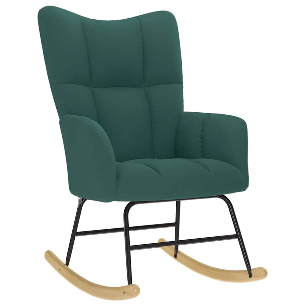 Chaise à bascule vert foncé tissu