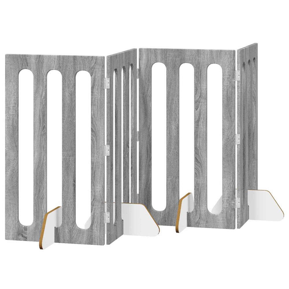 Clôture pliable pour animaux 4 pc sonoma gris 201 x 38 x 90 cm