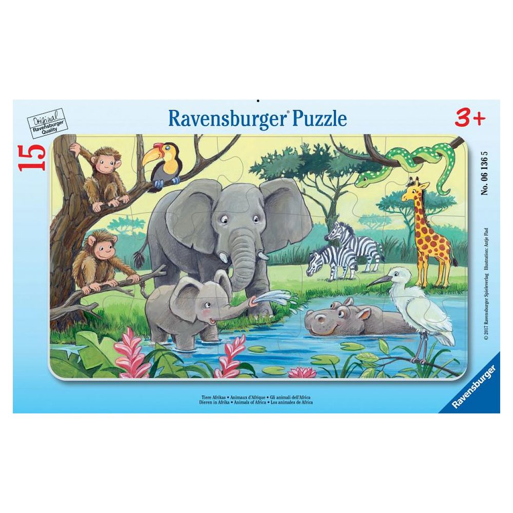 Animaux d'afrique puzzle cadre 15 p -