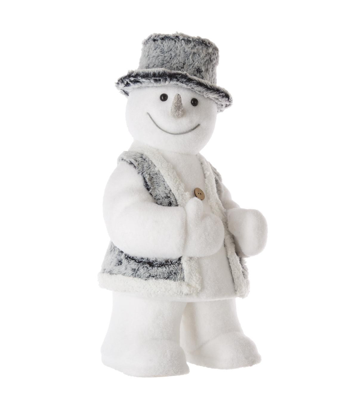 Déco de noël bonhomme de neige avec son chapeau h 49.5 cm