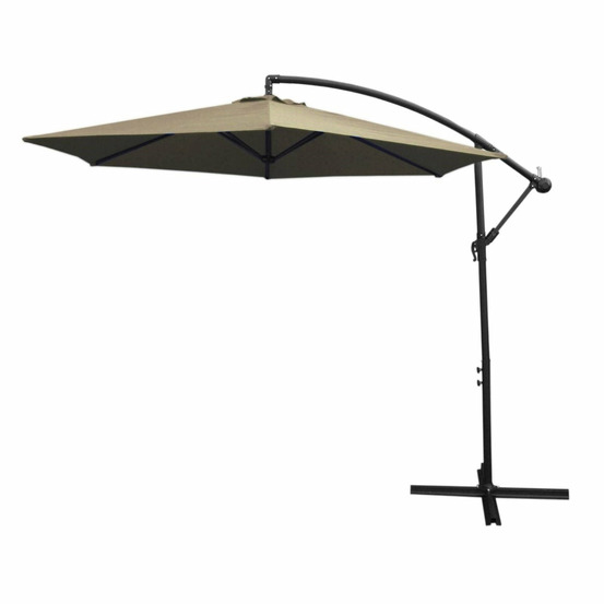 Parasol cantilever beige & base carrée