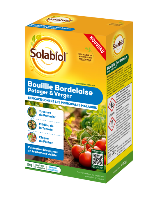 Solabiol bouillie bordelaise - 800g - 200l de solution - granulés a dissoudre - coloration bleue
