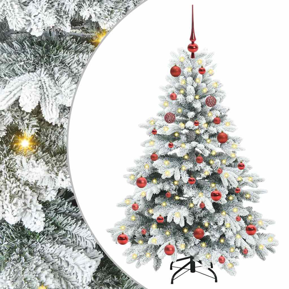 Sapin de noël artificiel avec 150 led blanc 150 cm pe et pvc