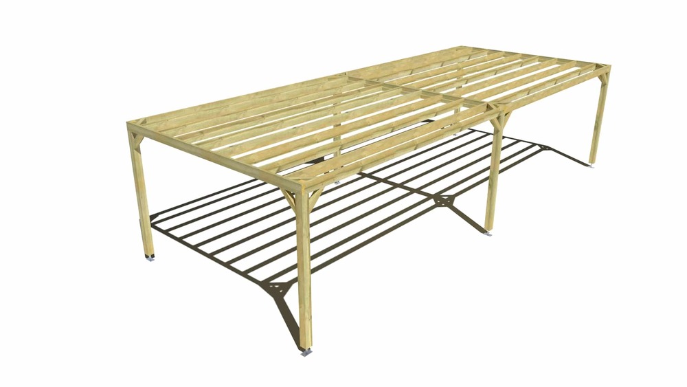 Pergola bois • 10m x 4m • indépendante • sens largeur • livraison comprise