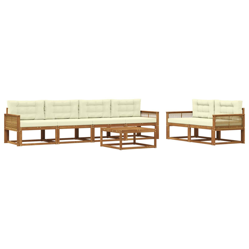 Ensemble de canapés d'extérieur 7 pcs naturel et crème