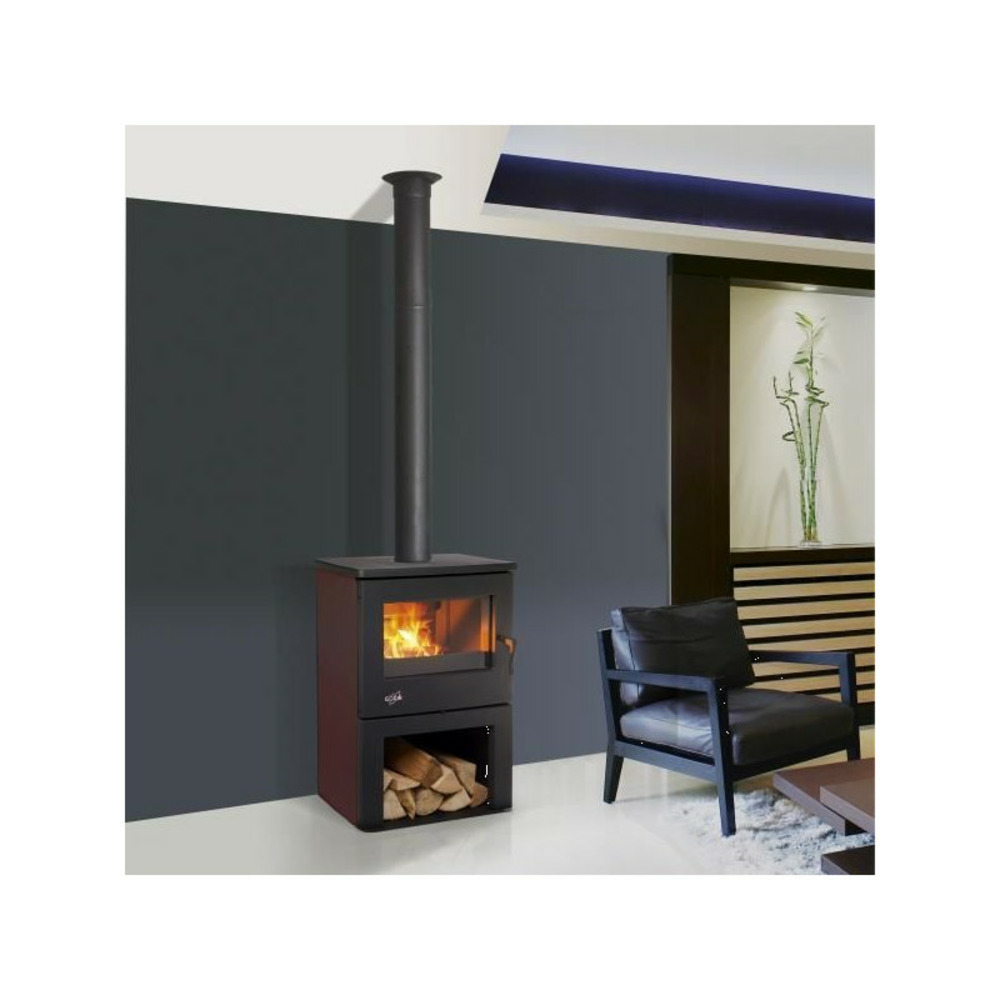 Poêle à bois chinon 8,5kw acier émaillé carmin godin - 362113carmin