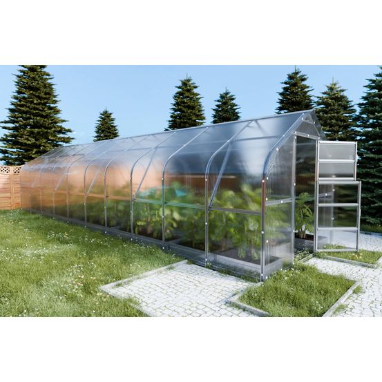 Serre en polycarbonate drop 25m² (2,5x10m), 4mm