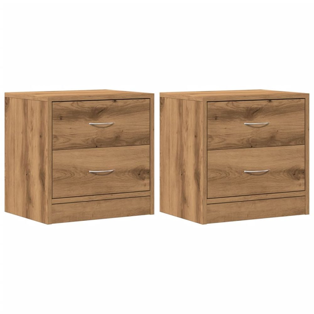 Tables de chevet 2 pcs chêne artisanal bois d'ingénierie