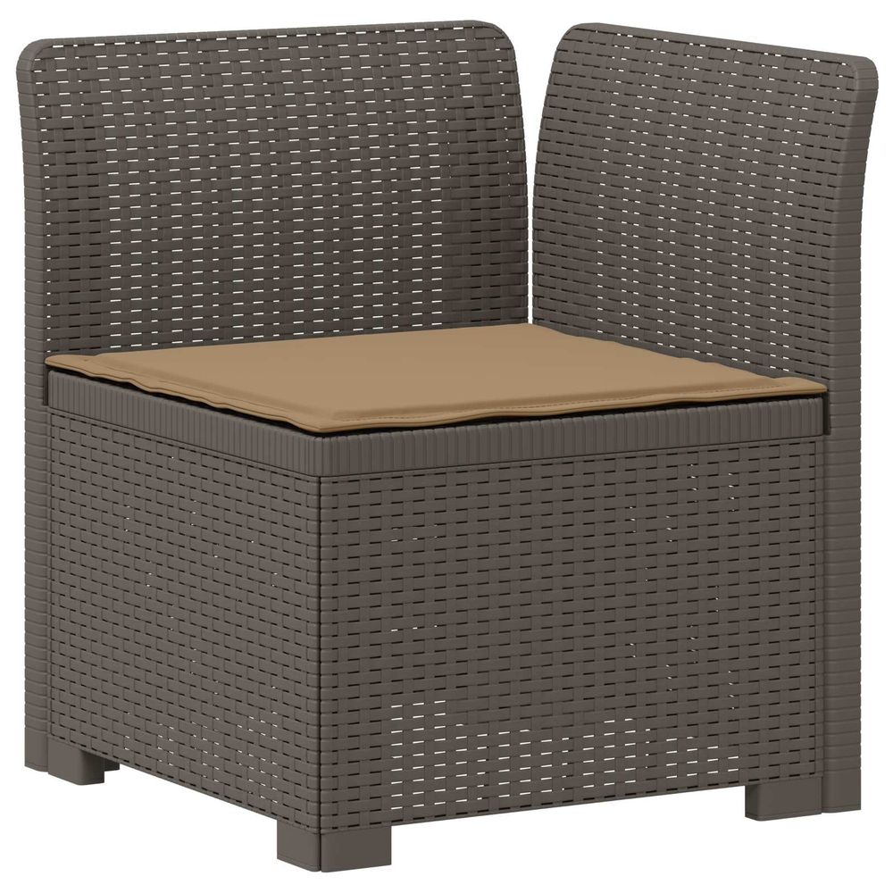 Canapé de jardin 1 place avec coussin look rotin pp gris clair