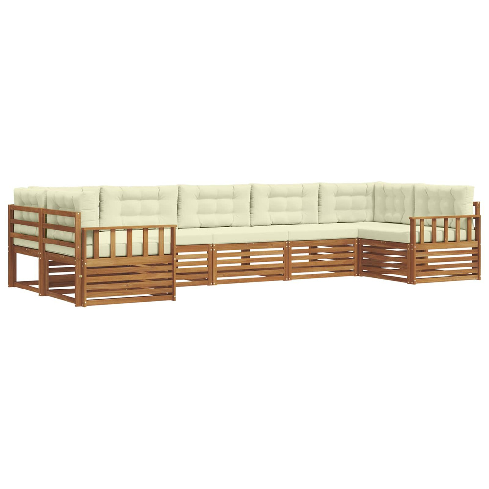 Ensembles de canapés avec coussin 7 pcs naturel et crème