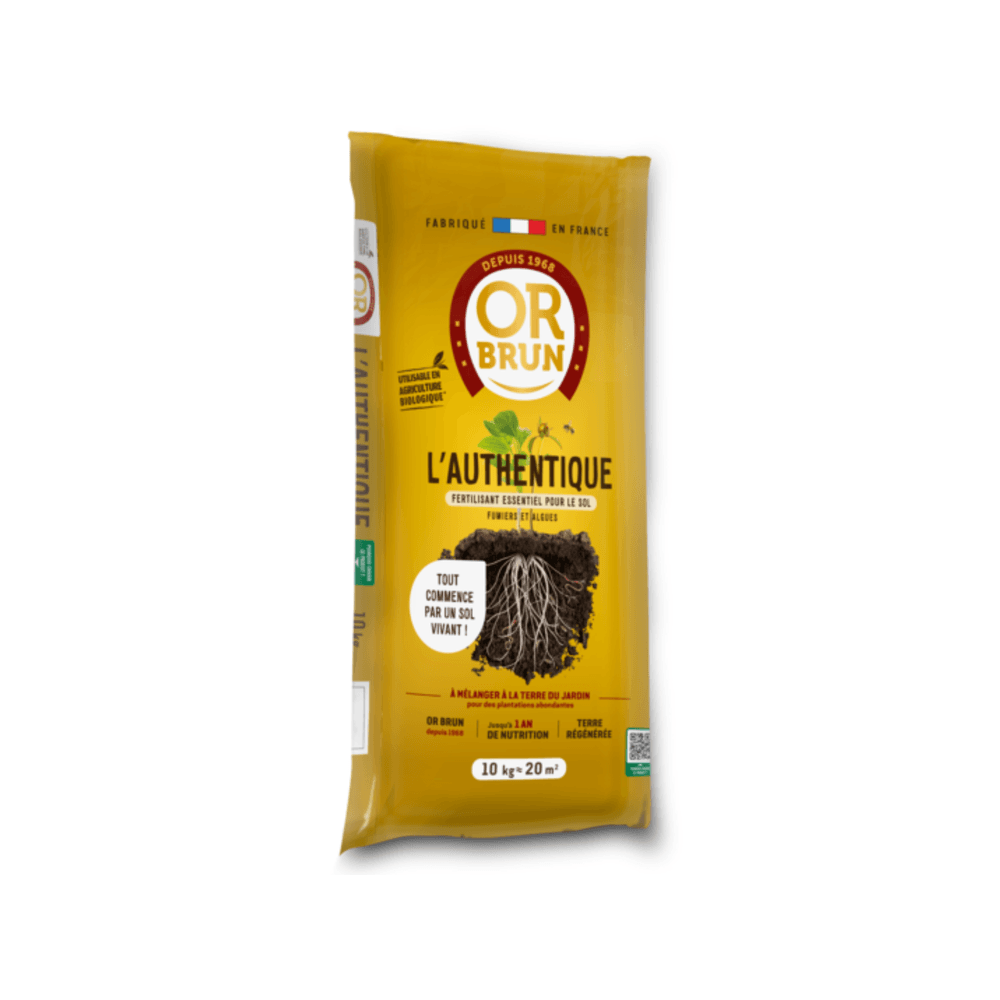 Or brun obraaut10 authentique fertilisant - fertilisant essentiel pour le sol - 10kg - 20m² - fumiers & algues