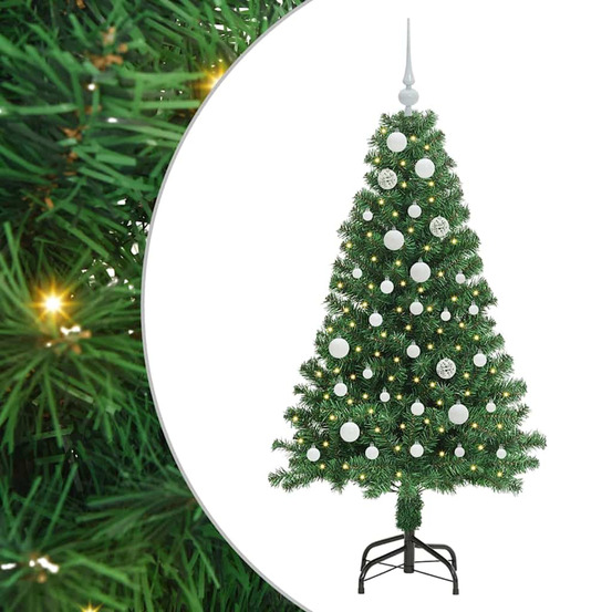 Sapin de noël artificiel vert 150 cm pvc, acier et plastique