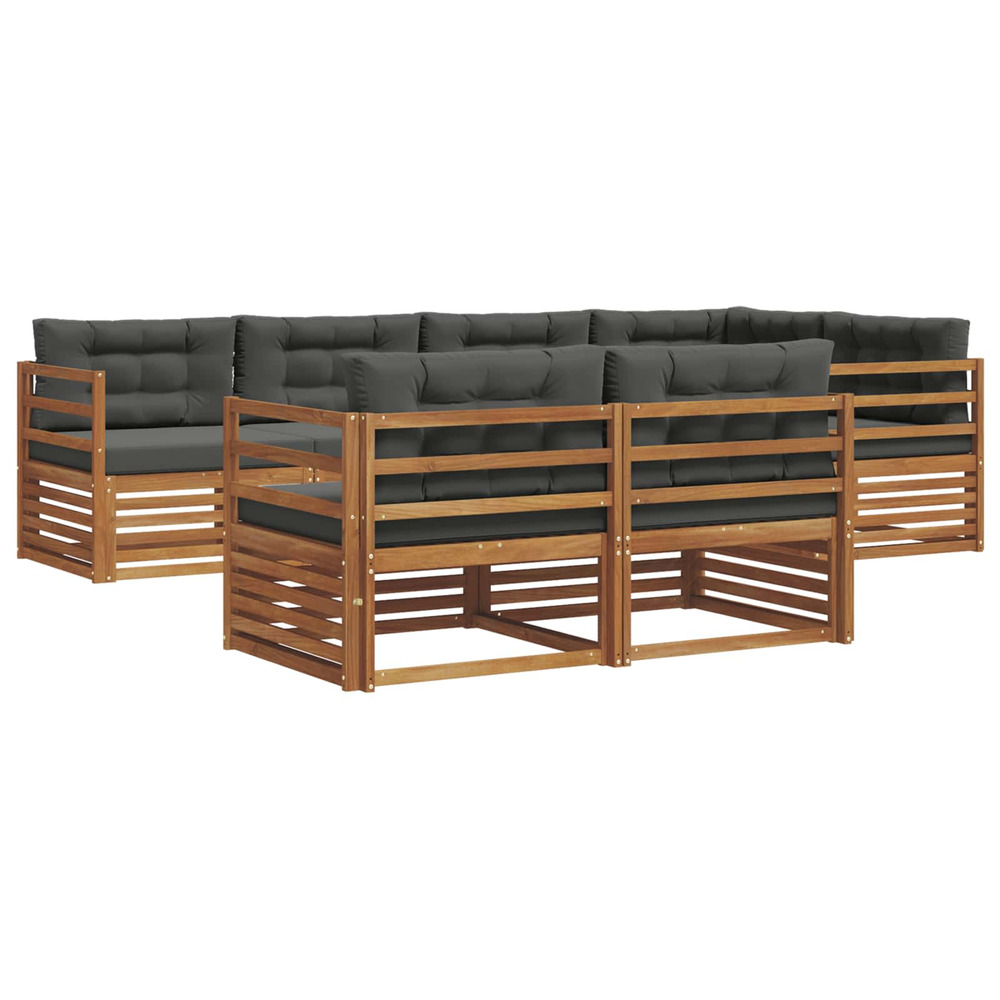 Ensemble de canapés d'extérieur 7 pcs naturel et anthracite