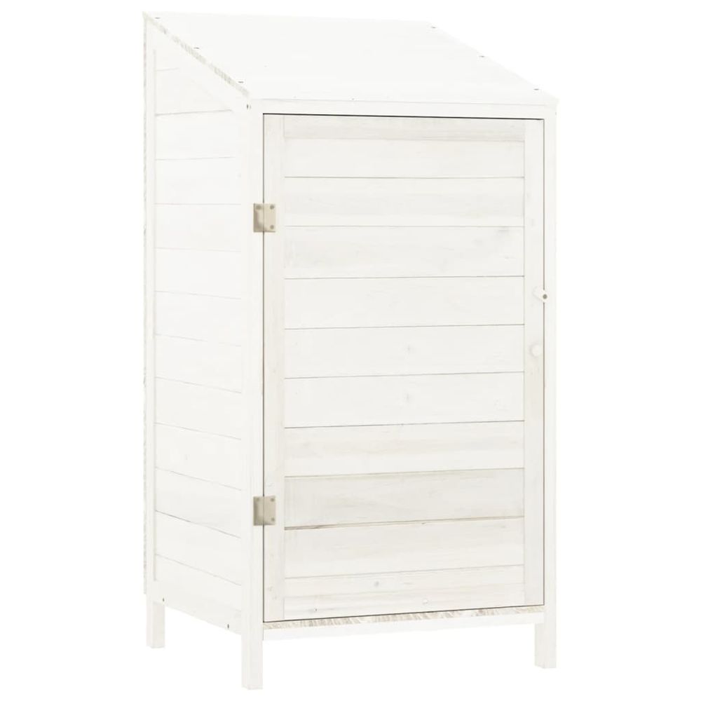 Remise de jardin blanc 55x52x112 cm bois de sapin solide
