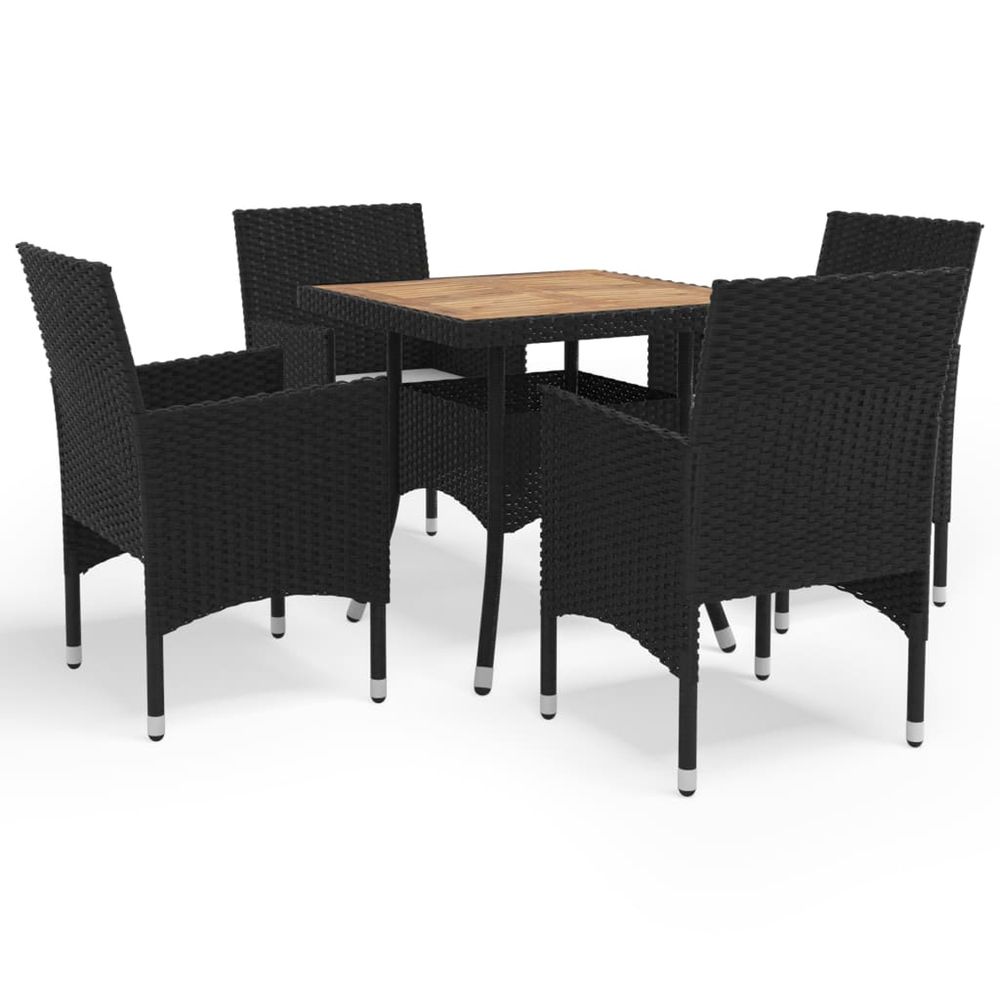 Ensemble Ã  dÃ®ner de jardin 5 pcs Noir