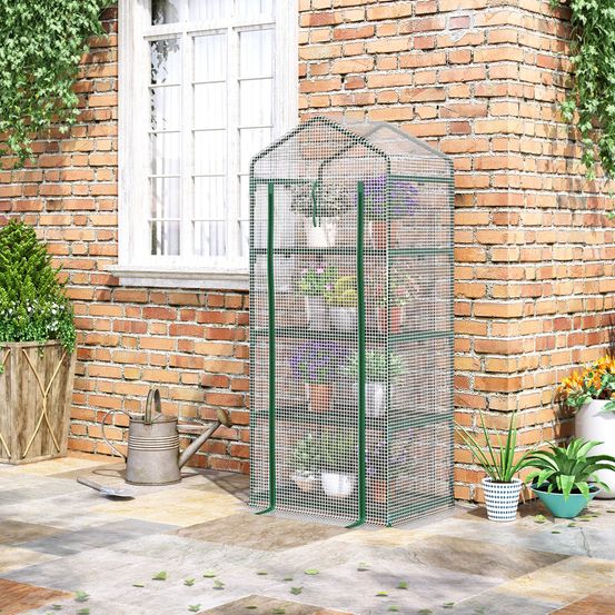 Mini serre balcon 4 étages acier bâche renforcée semis & tomates 70x50x160cm - comfortxl outdoor living