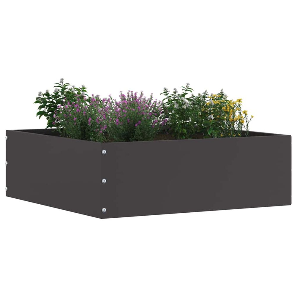 Bordure de pelouse 6 pc 40 x 40 x 13 cm acier noir