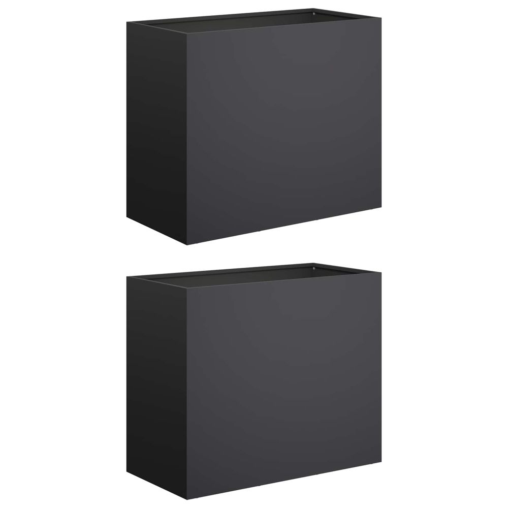 Cache-pot de jardin 2 pc noir 60 x 30 x 40 cm