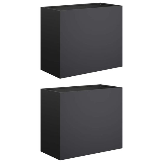 Cache-pot de jardin 2 pc noir 60 x 30 x 40 cm