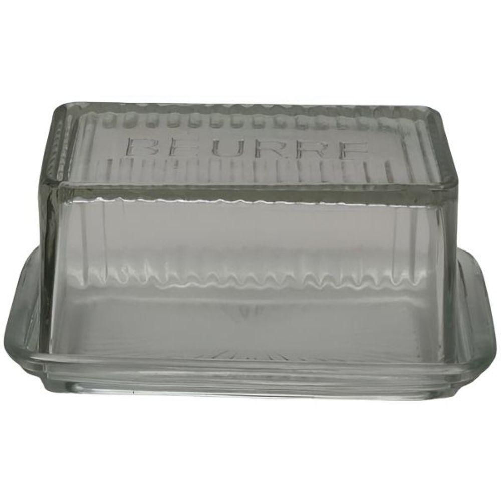 Beurrier en verre strié cook