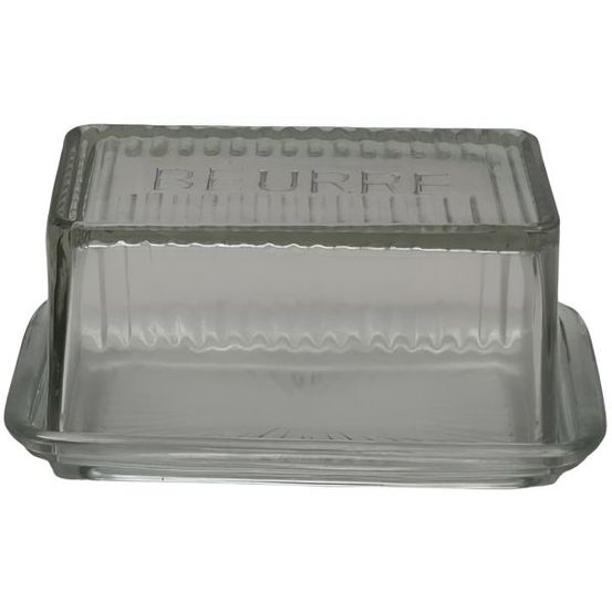 Beurrier en verre strié cook