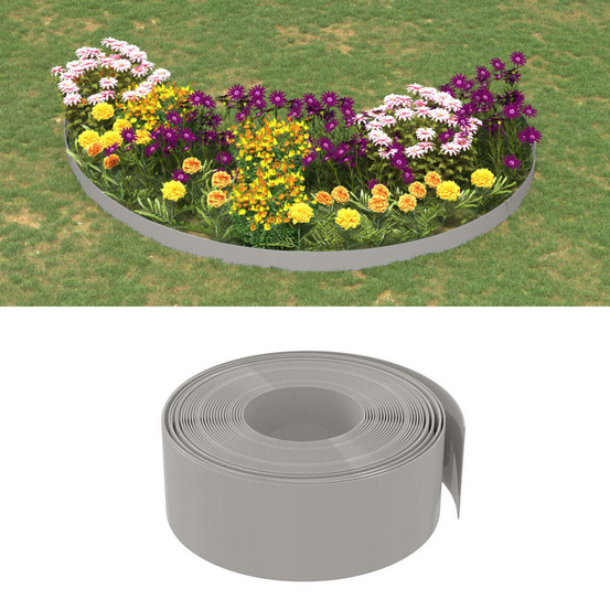 Bordure de jardin gris 10 m 20 cm polyéthylène